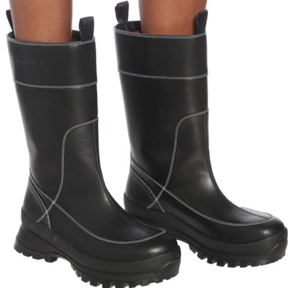 Stella Mccartney Trace Utility Vegan Leather Boot, in Black Women Size 40 - Picture 2 of 12